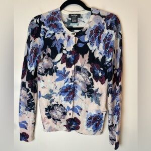 Lord & Taylor Luxury Women’s Floral Cardigan Cashmere Gramacore Cottage Size XS